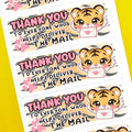 Tiger Thank You Mail Carrier Stickers