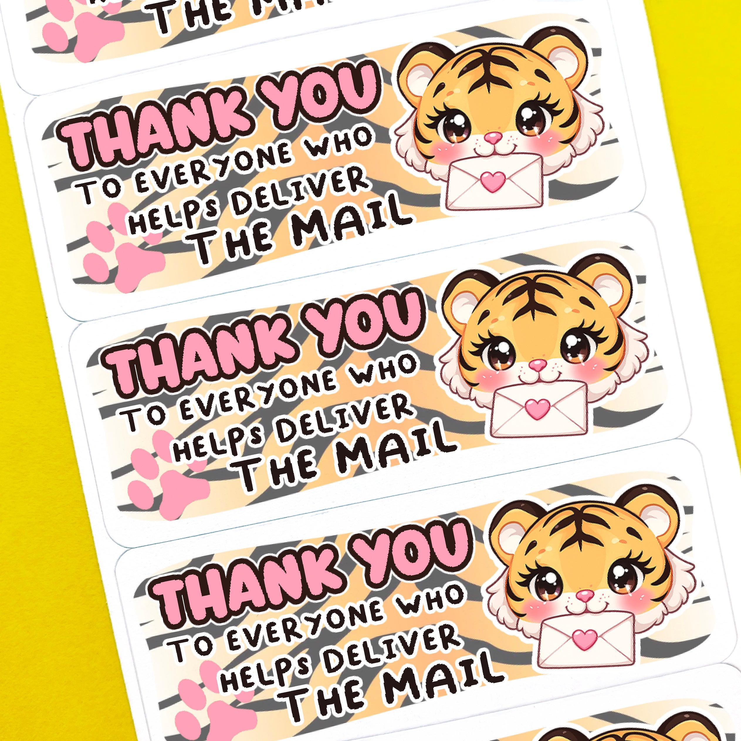 Tiger Thank You Mail Carrier Stickers