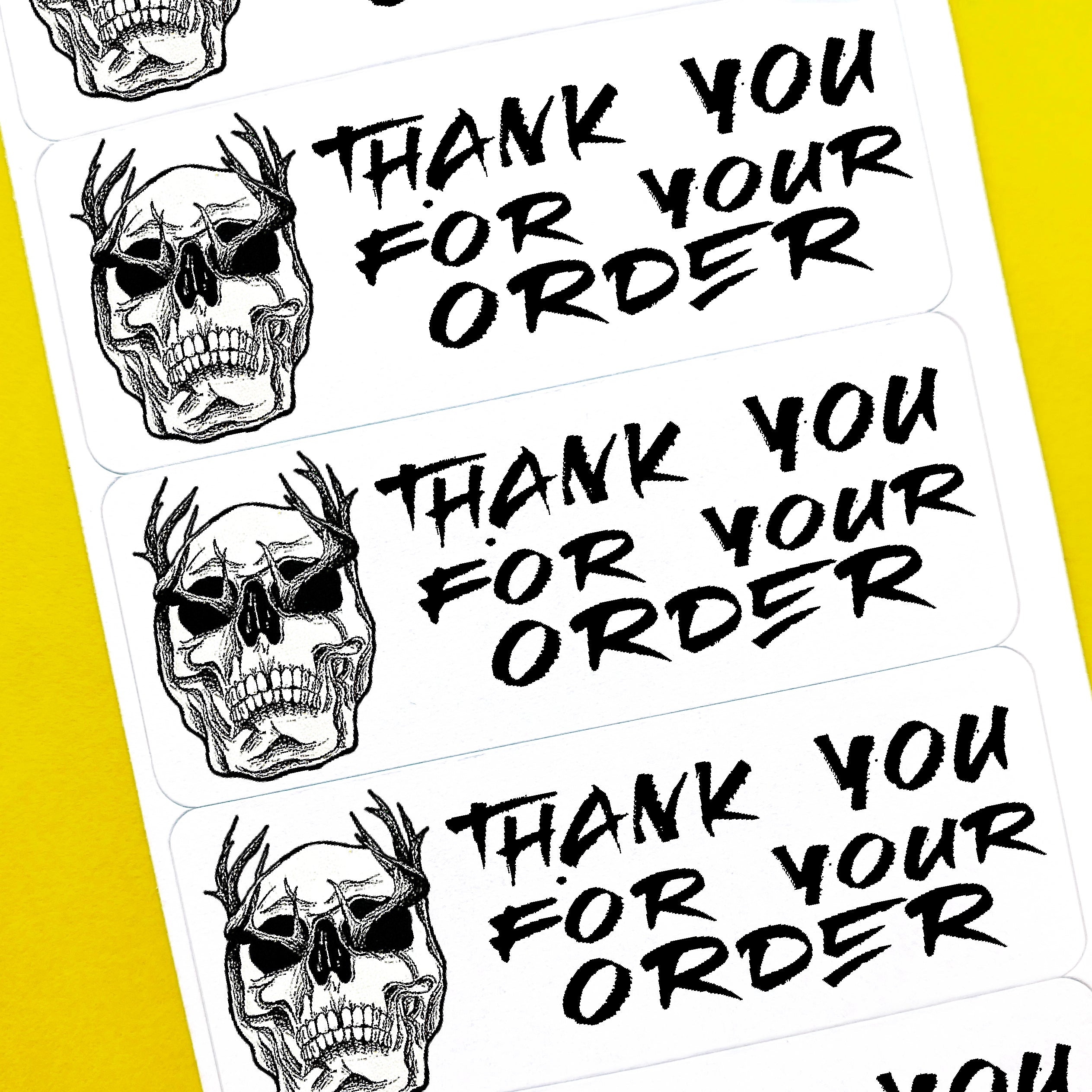 Skull Sketch Thank You Stickers