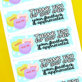 Conversation Heart Candies Thank You Stickers