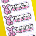 Grunge Bunny Thank You Stickers