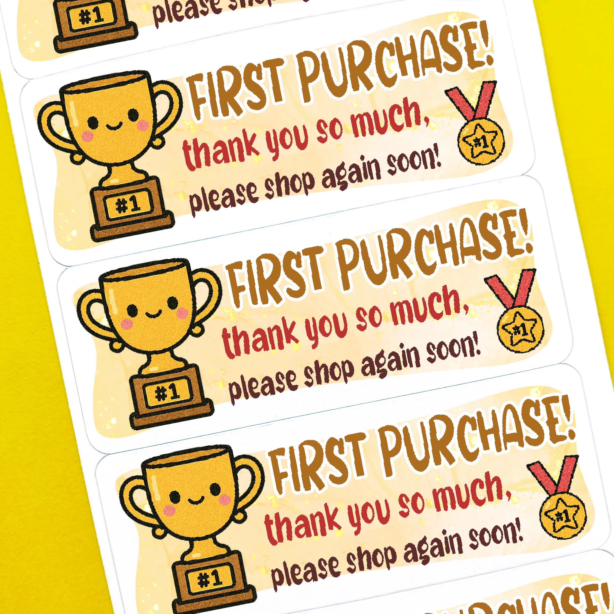 First Purchase Thank You Stickers