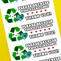 Please Recycle Thank You Stickers