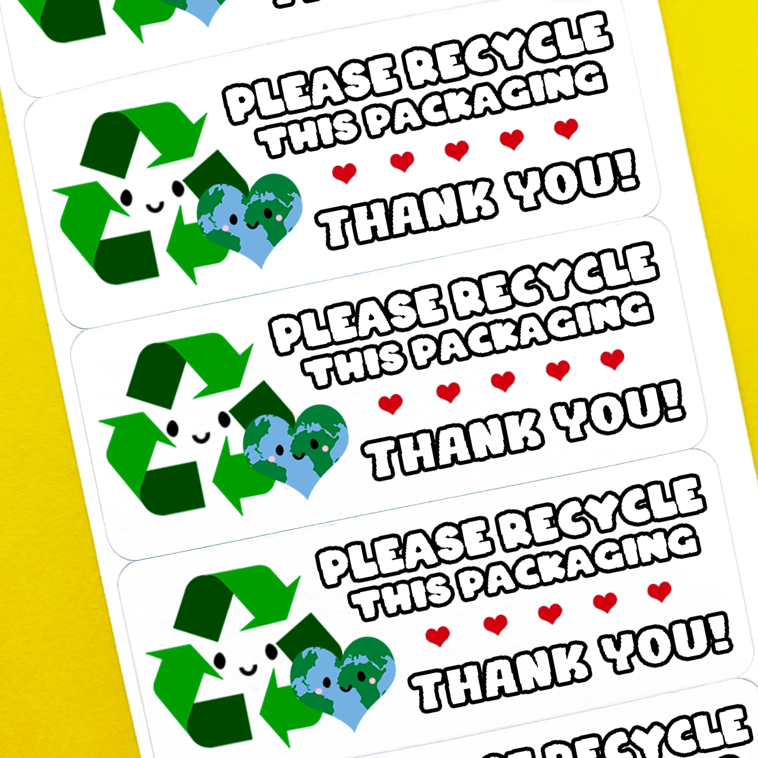 Please Recycle Thank You Stickers