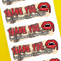 Dripping Lips Leopard Print Thank You Stickers