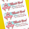 Flamingos Thank You Stickers