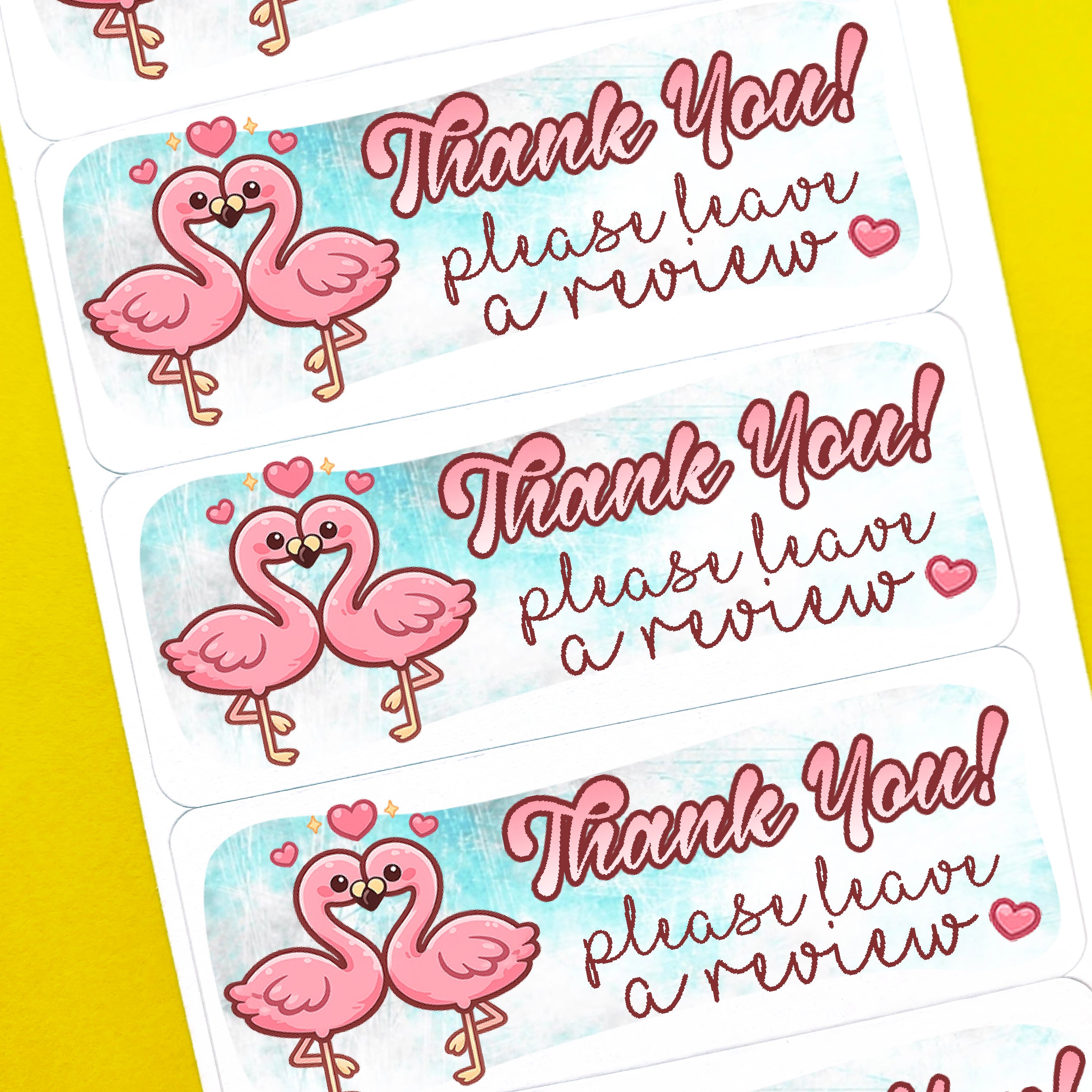 Flamingos Thank You Stickers