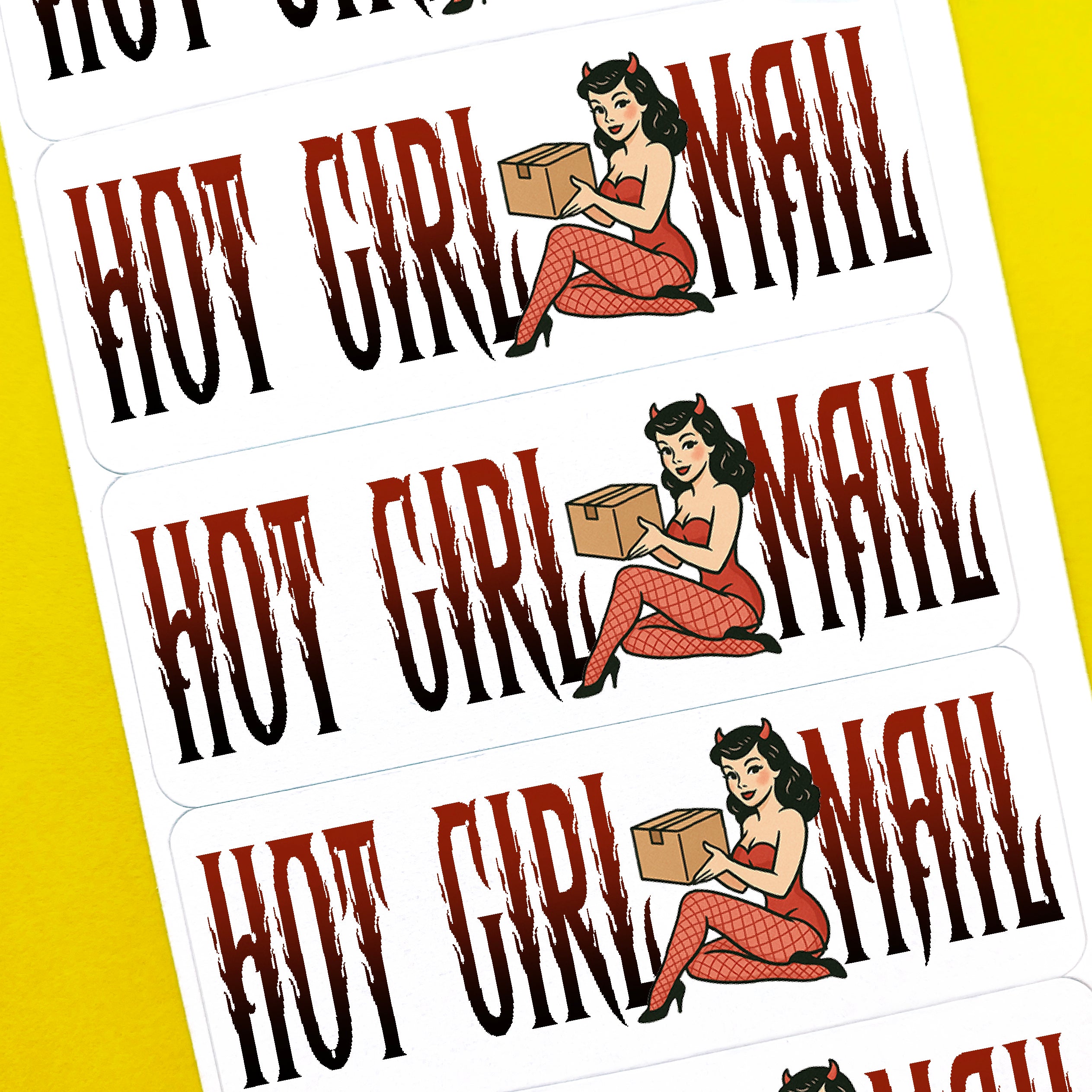 Hot Girl Mail Devil Pinup Girl Stickers
