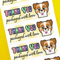 Dog Love Letter Thank You Stickers
