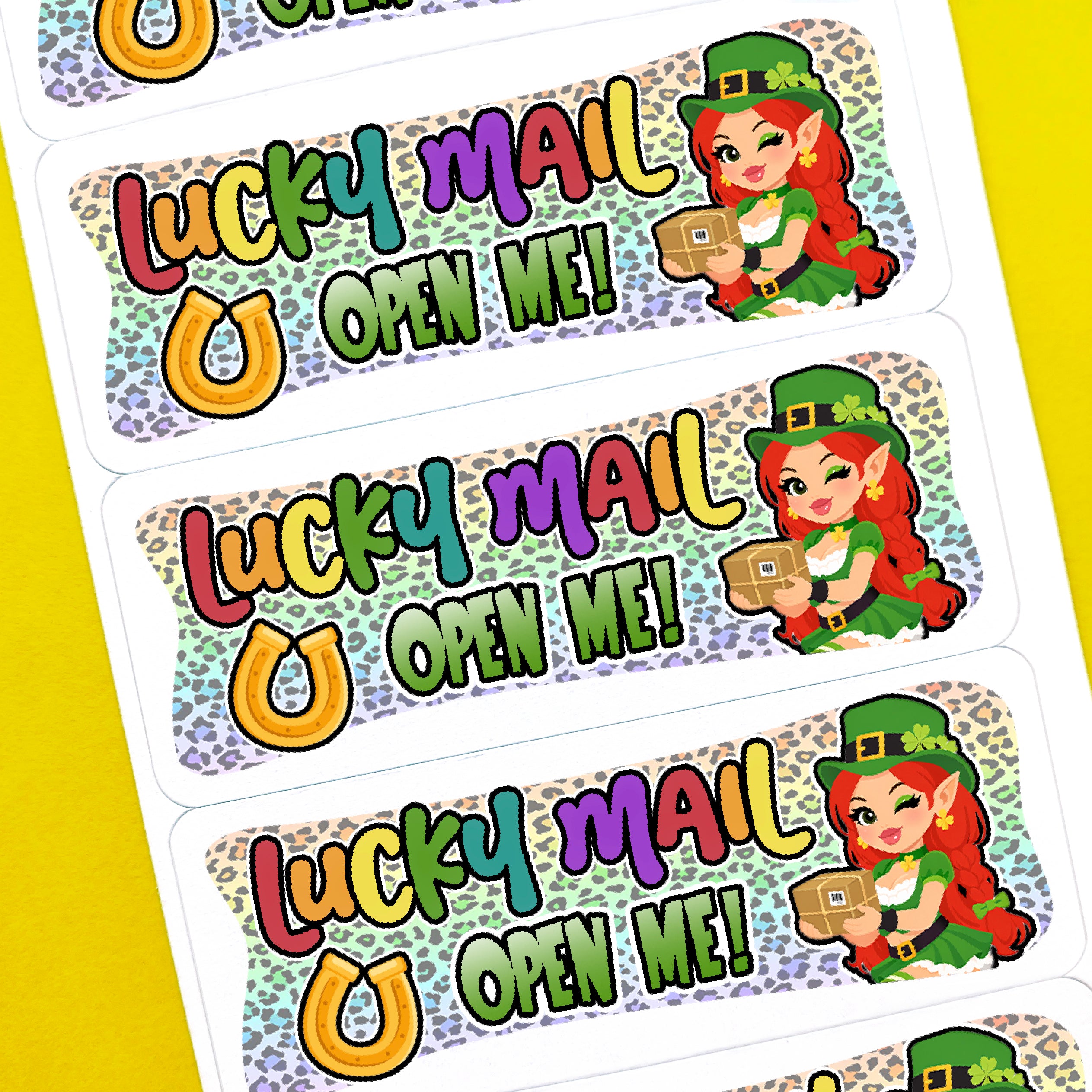 Leprechaun Lucky Mail Open Me Stickers