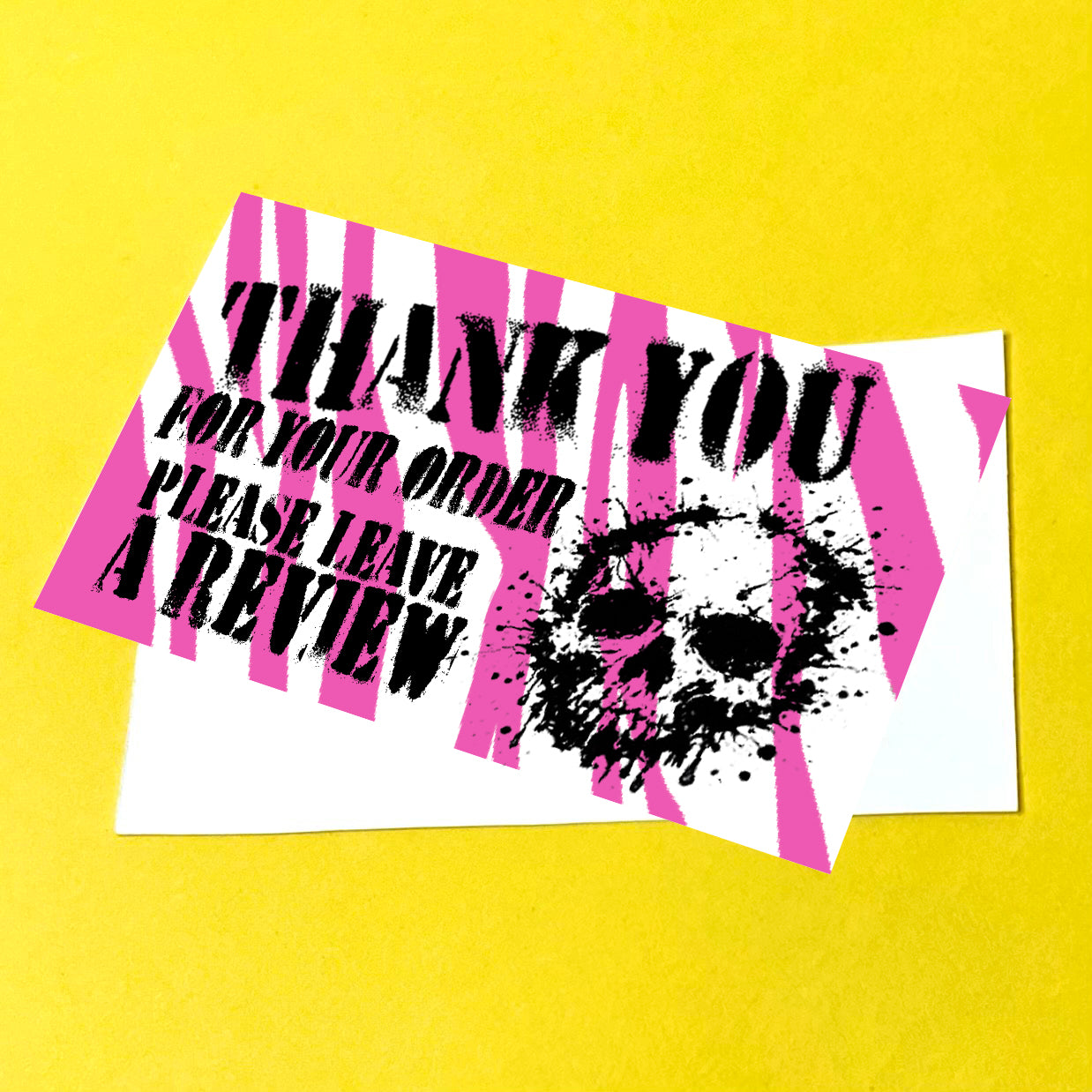Pink Zebra Skull Thank You Note Cards