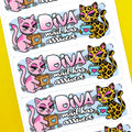 Diva Mail Cats Stickers