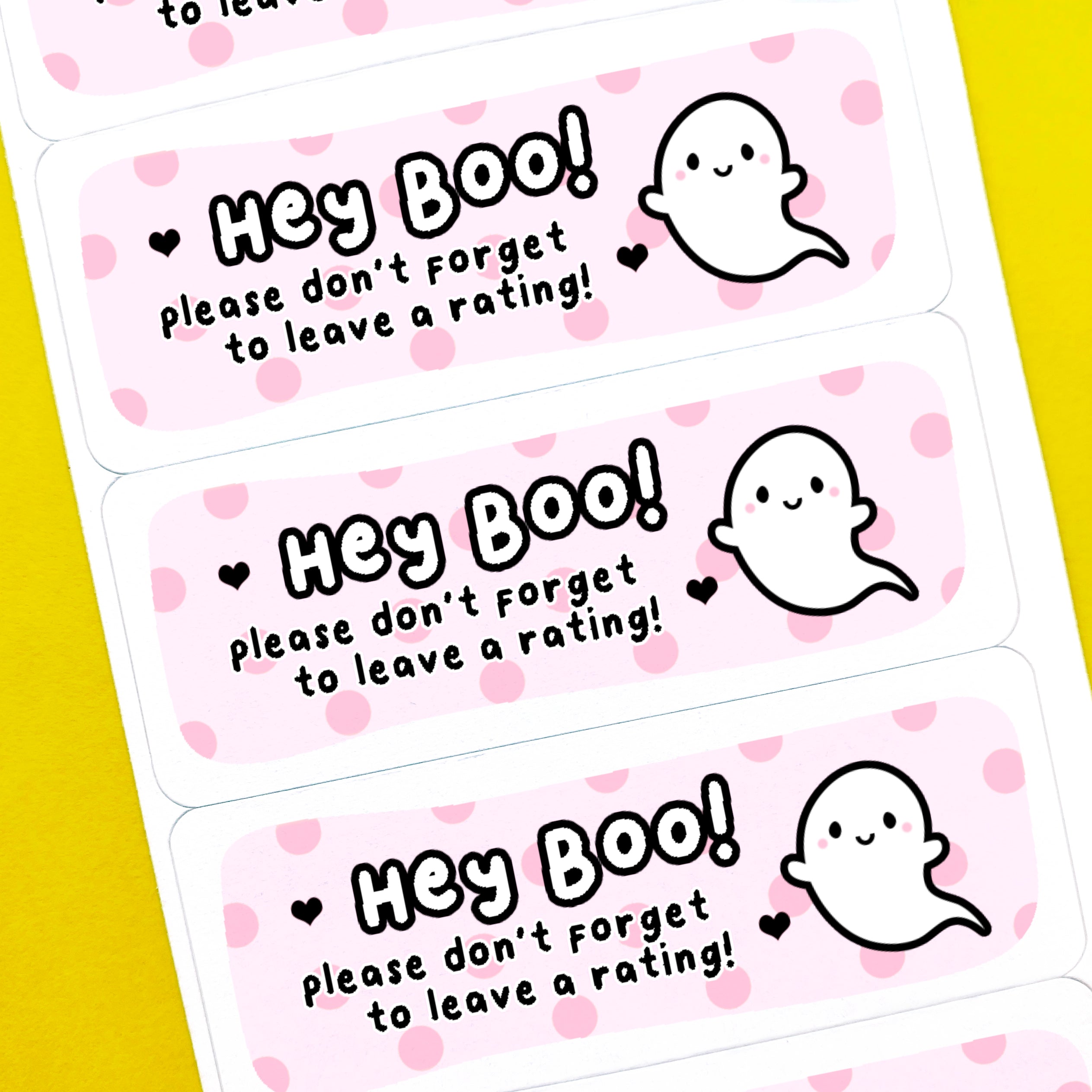 Hey Boo Leave a Review Stickers