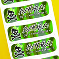 Green Beware Cute Things Inside Stickers