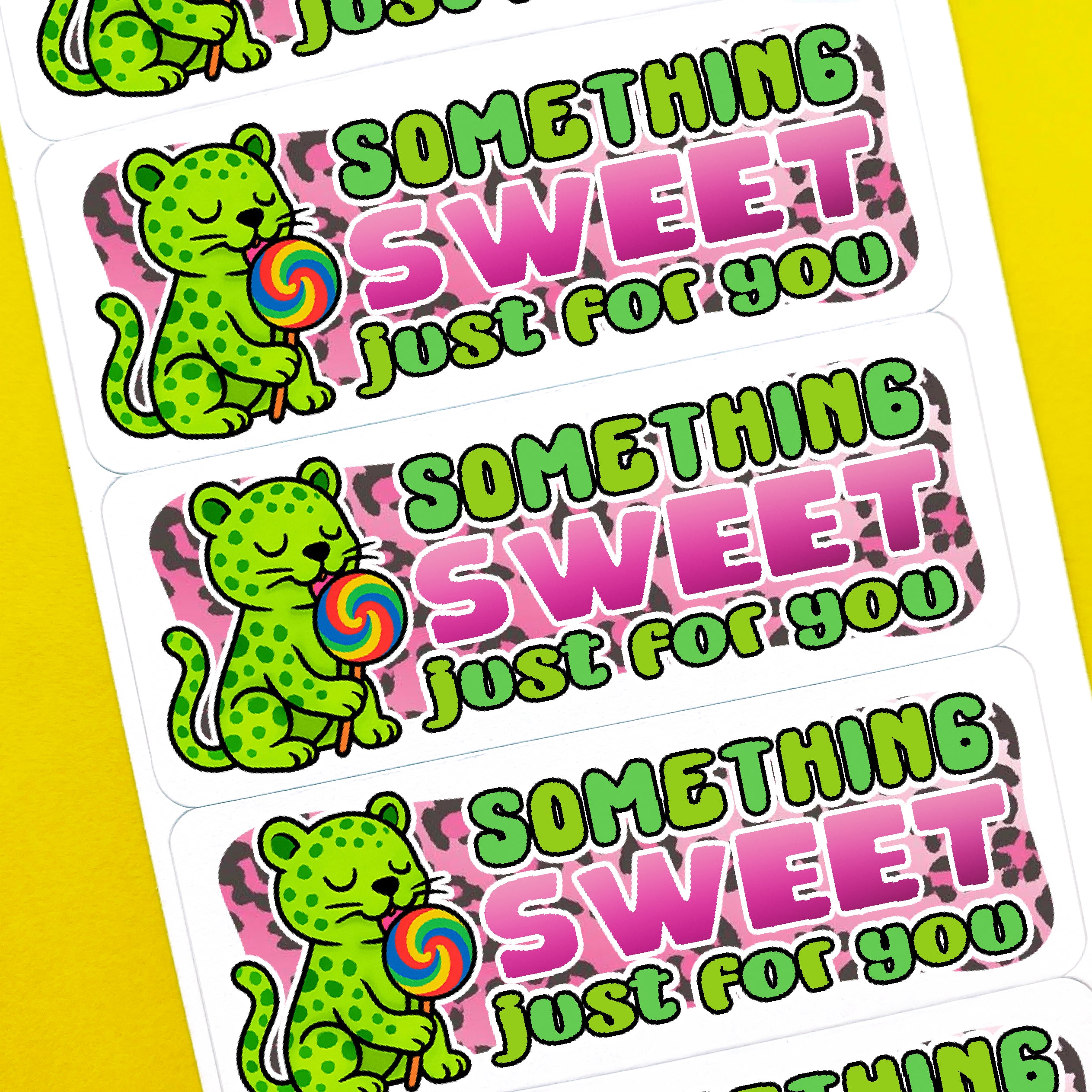 Green Leopard Something Sweet Just For You Stickers