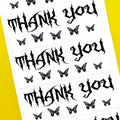 Goth Butterfly Thank You Stickers