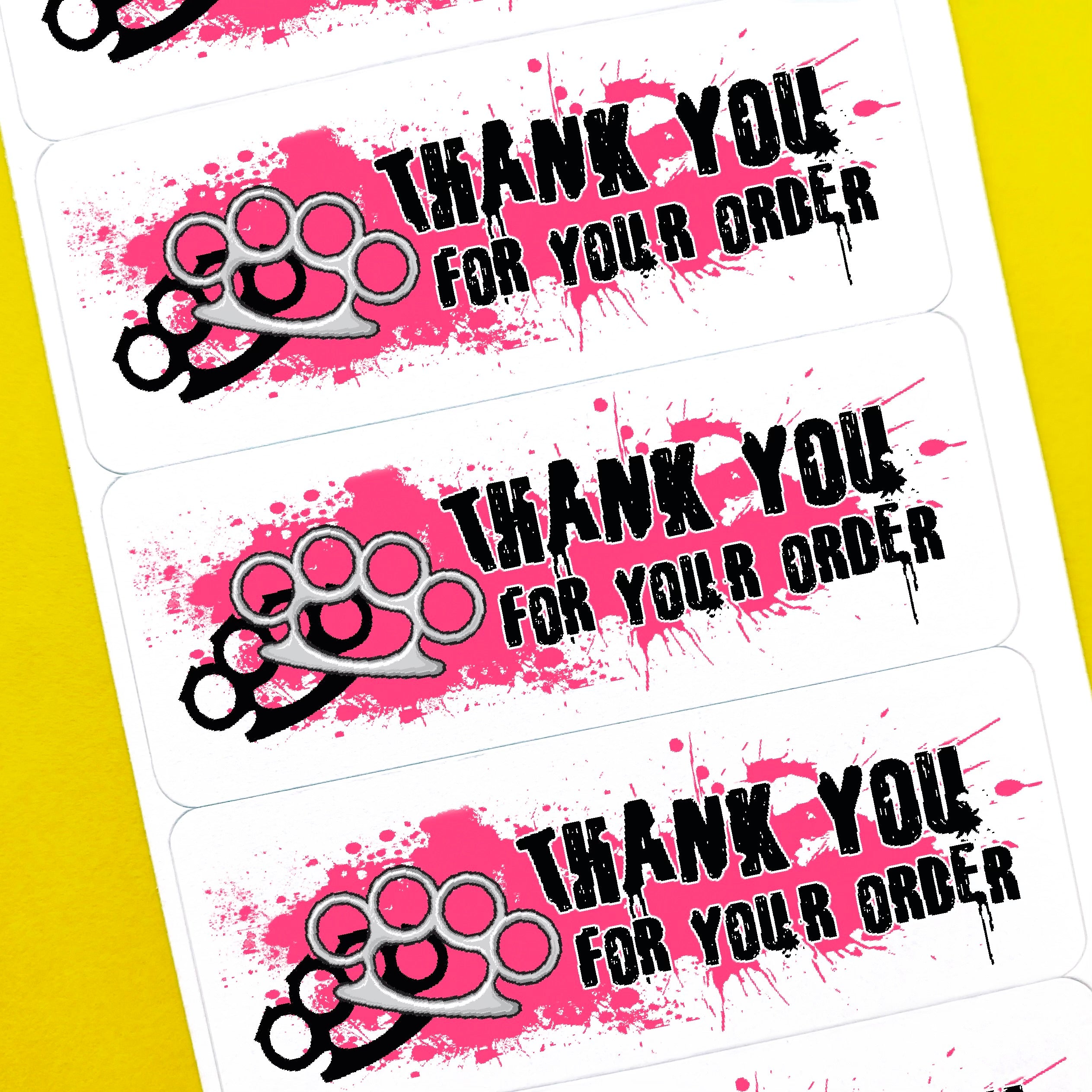Brass Knuckles Thank You Stickers