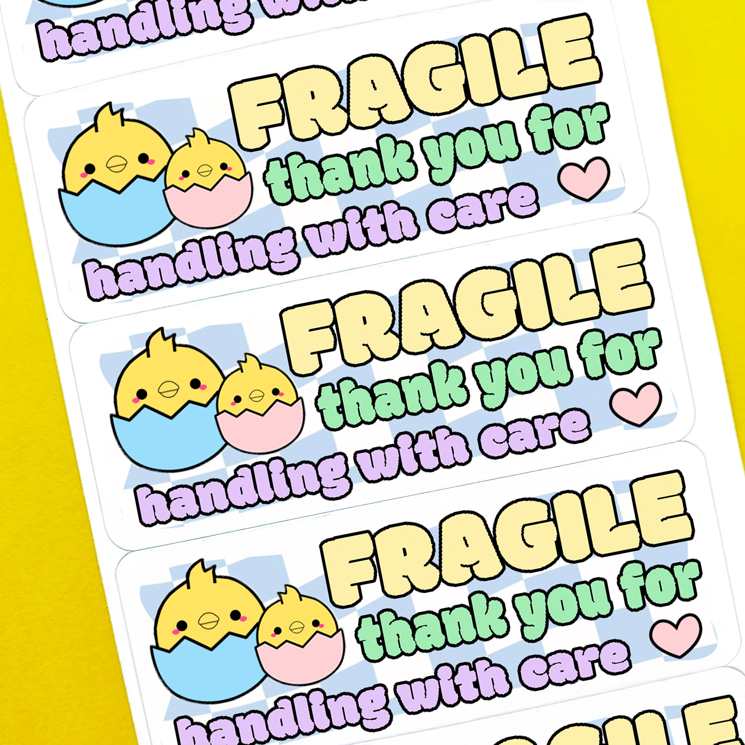 Chicks Fragile Handle With Care Stickers