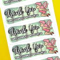 Pink Fairy Thank You Stickers