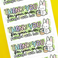 Bunny & Carrot Thank You Stickers