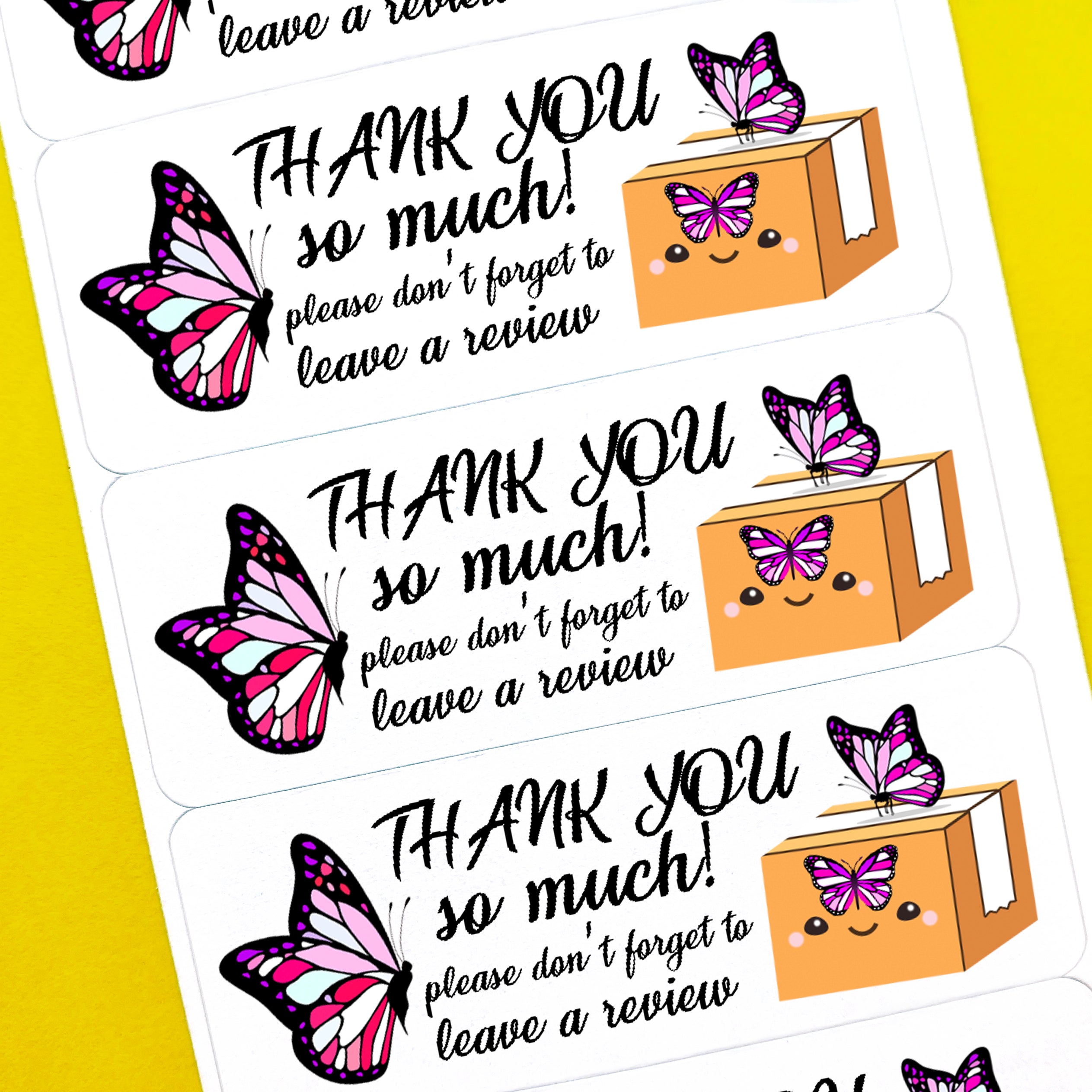Butterfly Thank You Stickers