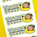 Monkey Thanks a Bunch Stickers