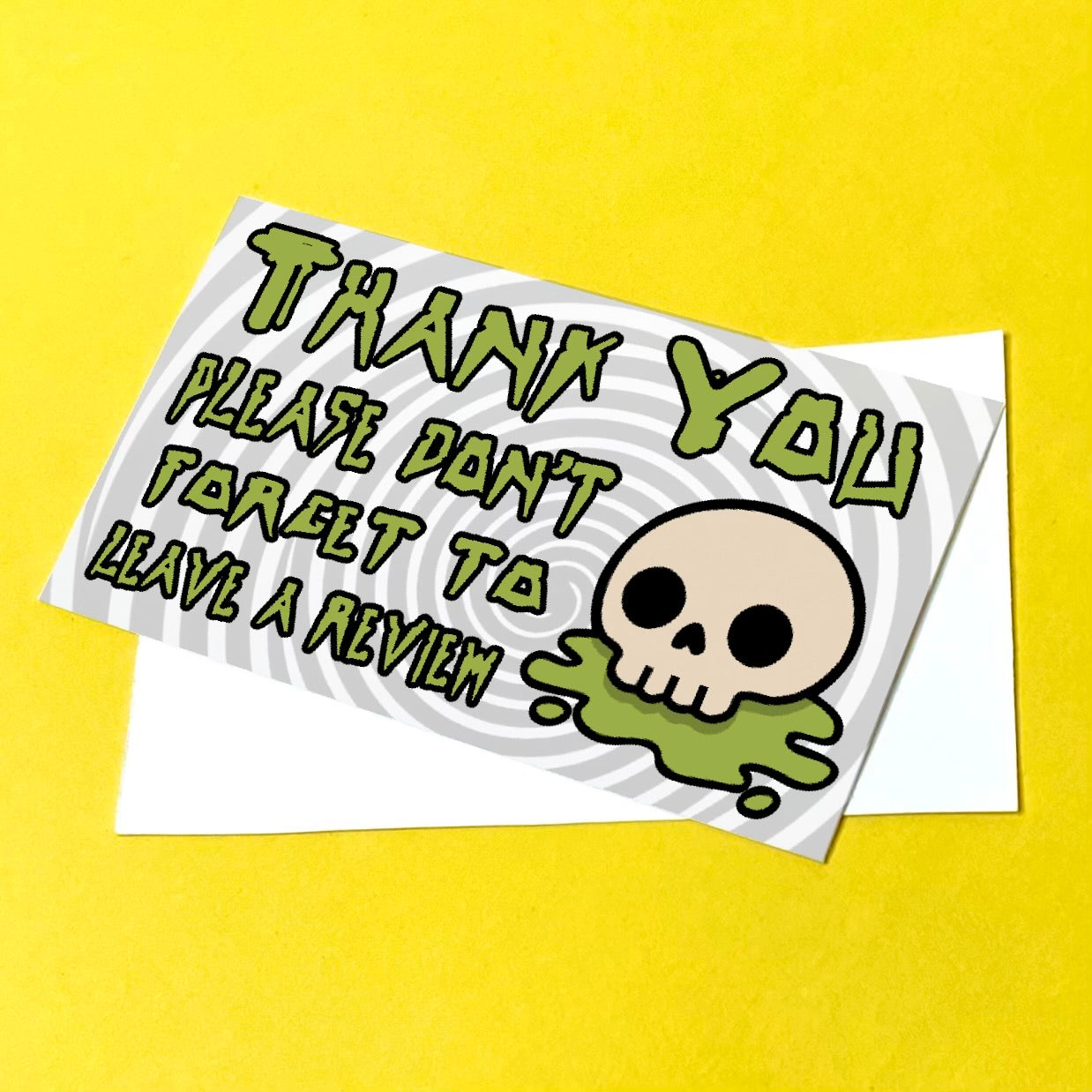 Skull Slime Thank You Note Cards
