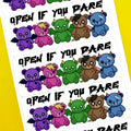Open If You Dare Emo Bears Stickers