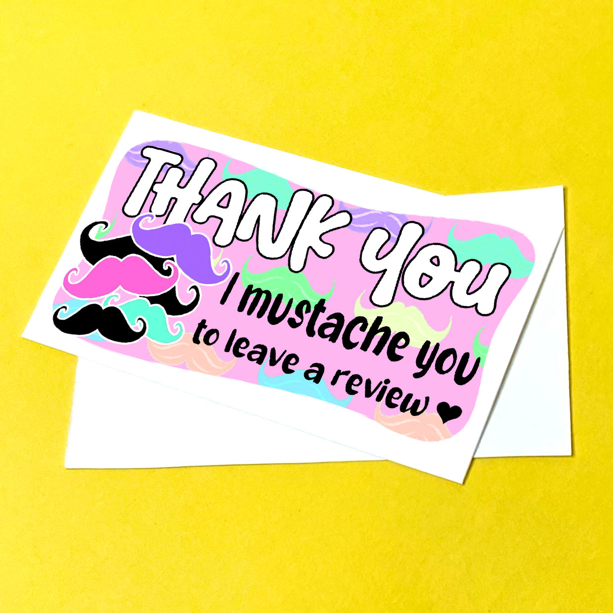 Mustache Thank You Note Cards