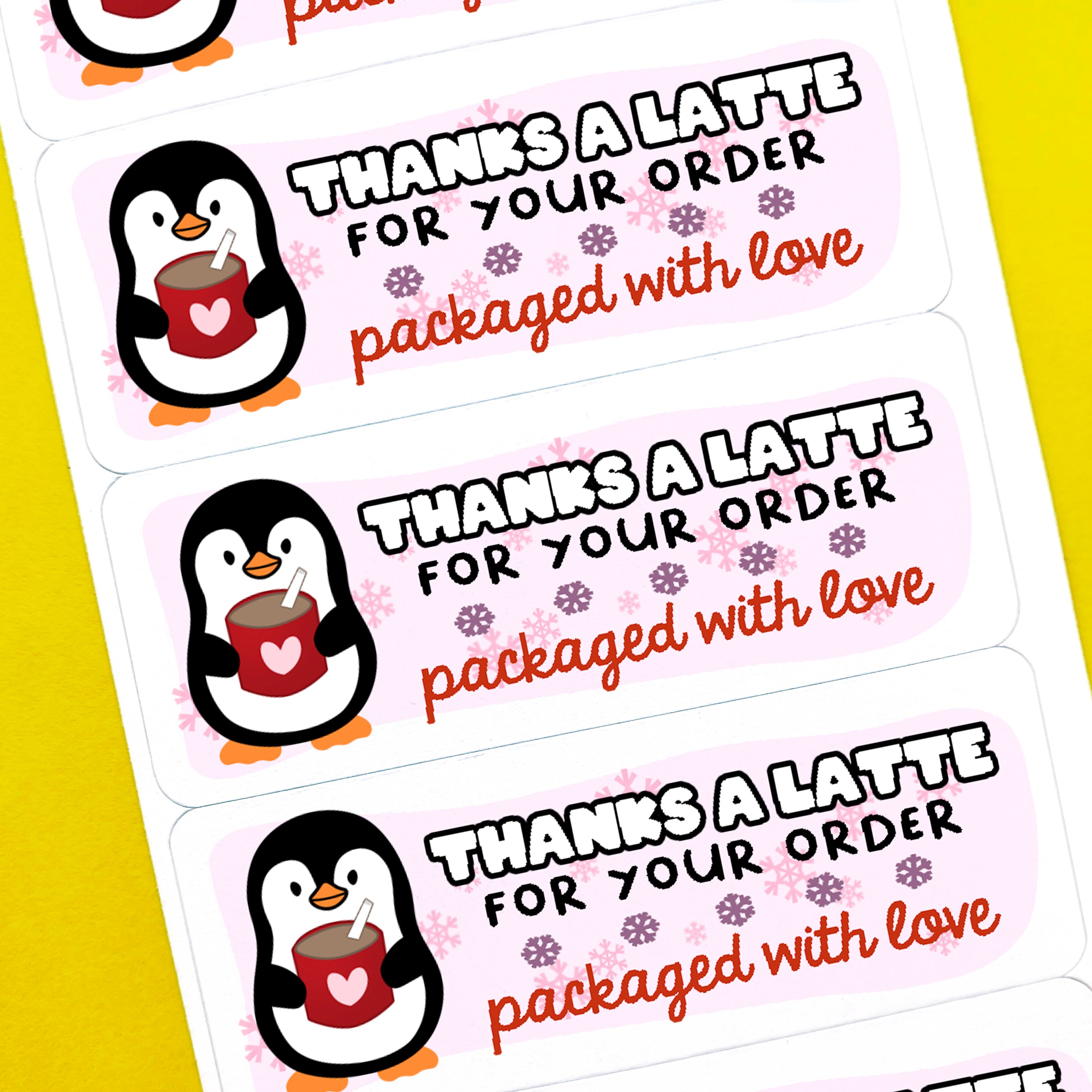 Penguin Thanks a Latte Stickers