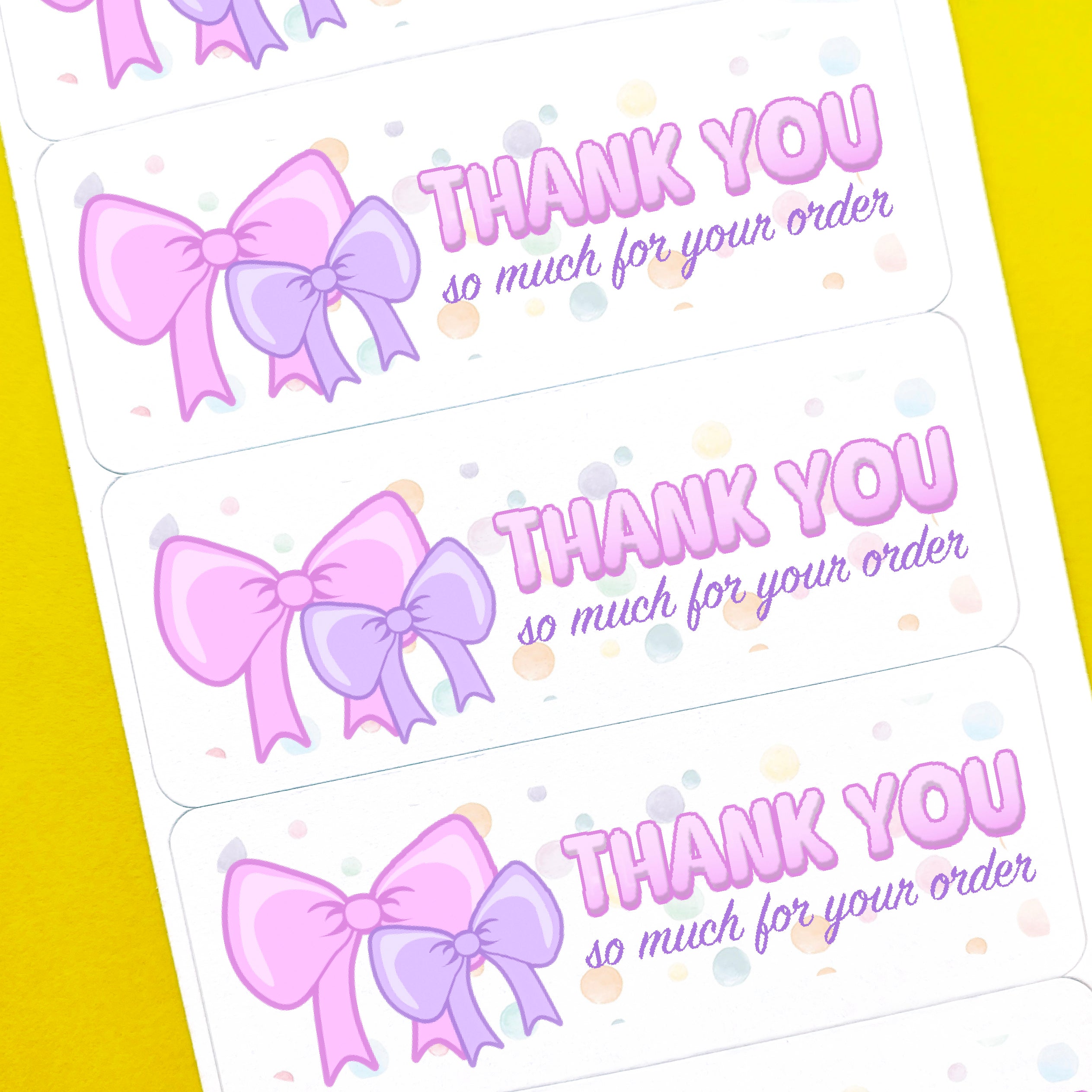 Hair Bow Thank You Stickers