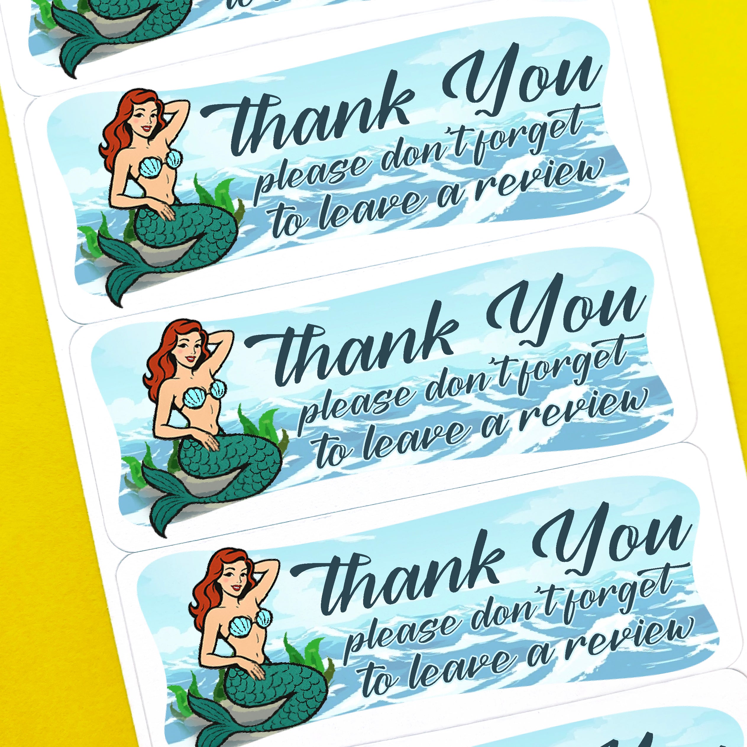 Mermaid Thank You Stickers