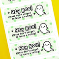 Green Hey Boo Leave a Review Stickers