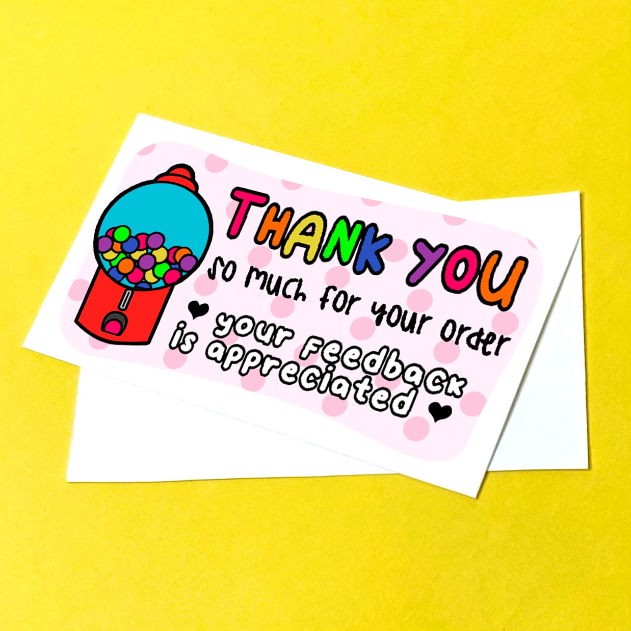 Gumball Thank You Note Cards