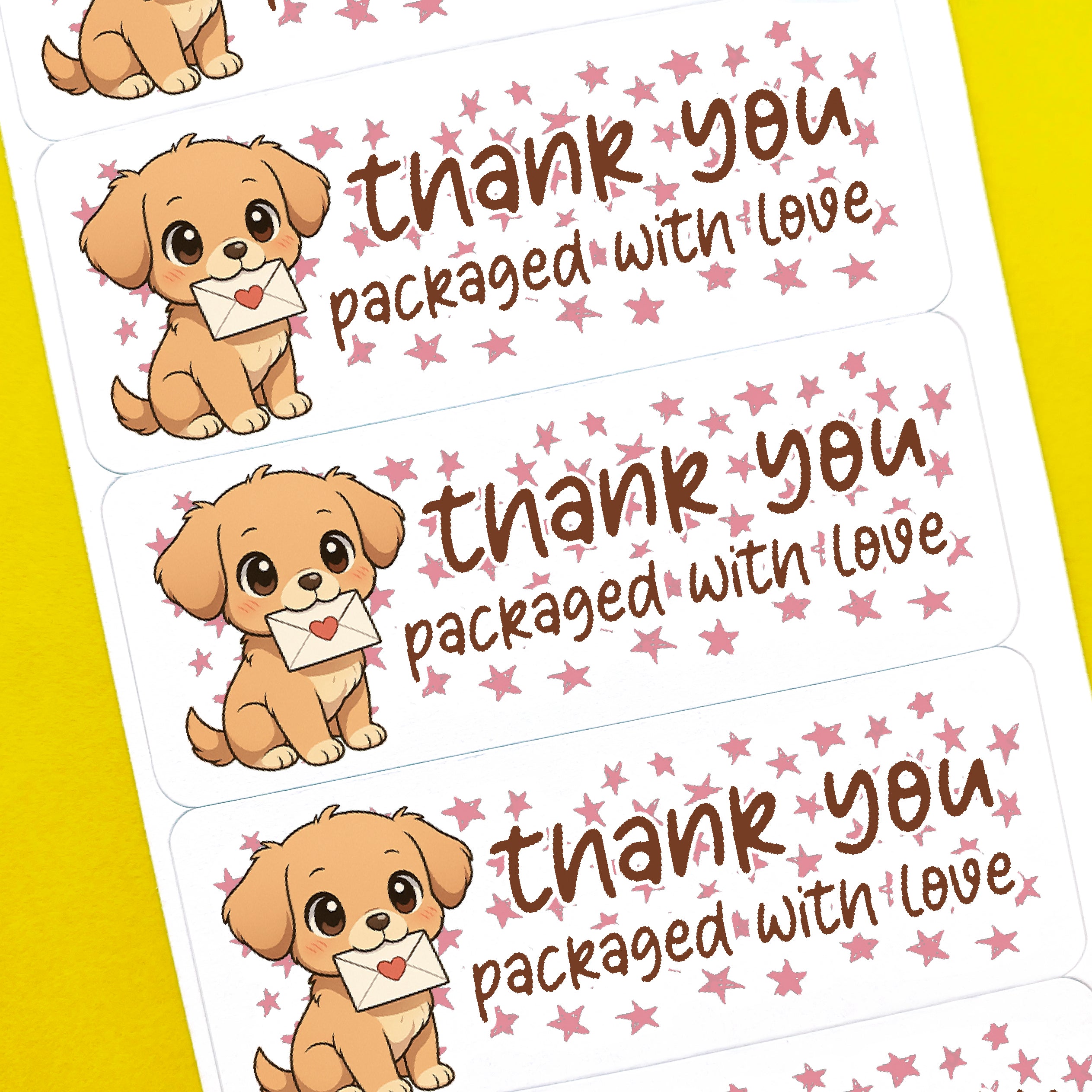 Puppy Stars Thank You Stickers