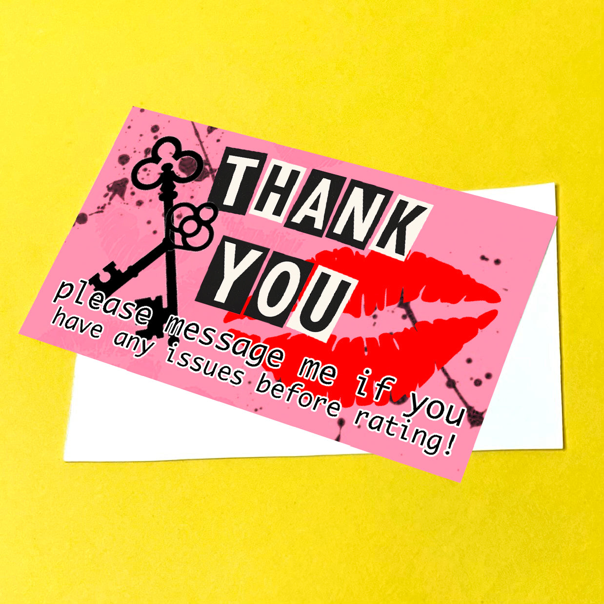 Lipstick Kiss Thank You Note Cards
