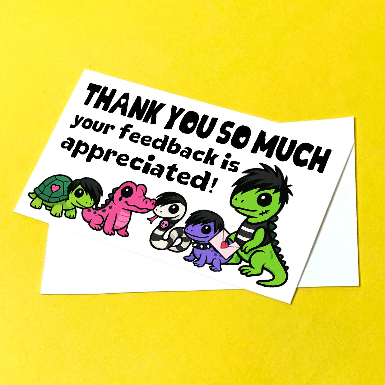 Emo Reptiles Thank You Note Cards