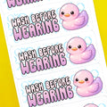 Wash Before Wearing Duck Stickers