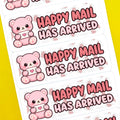 Teddy Bear Happy Mail Stickers