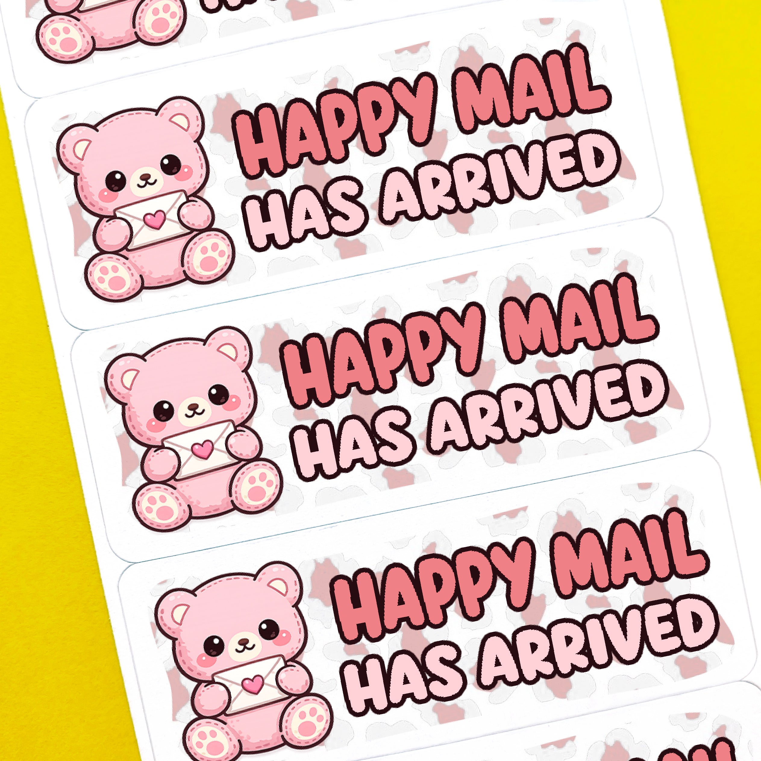 Teddy Bear Happy Mail Stickers