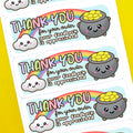 Rainbow & Pot of Gold Thank You Stickers