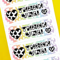 Scenecore Cow & Leopard Print Thank You Stickers