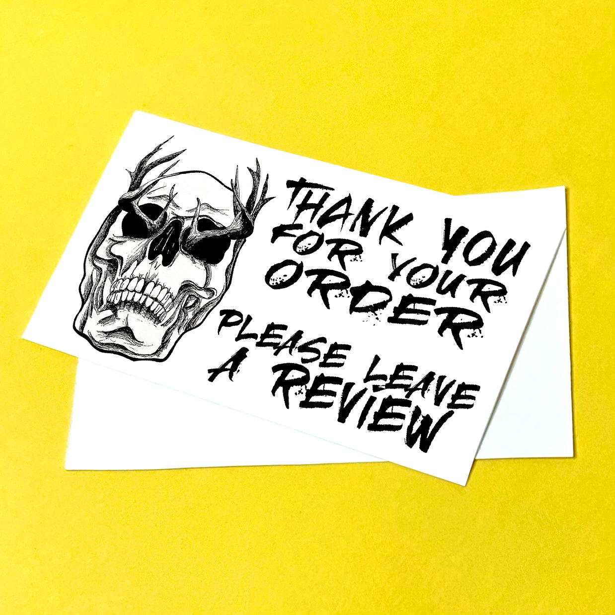 Skull Sketch Thank You Note Cards