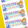 Clown & Balloon Dog Thank You Stickers