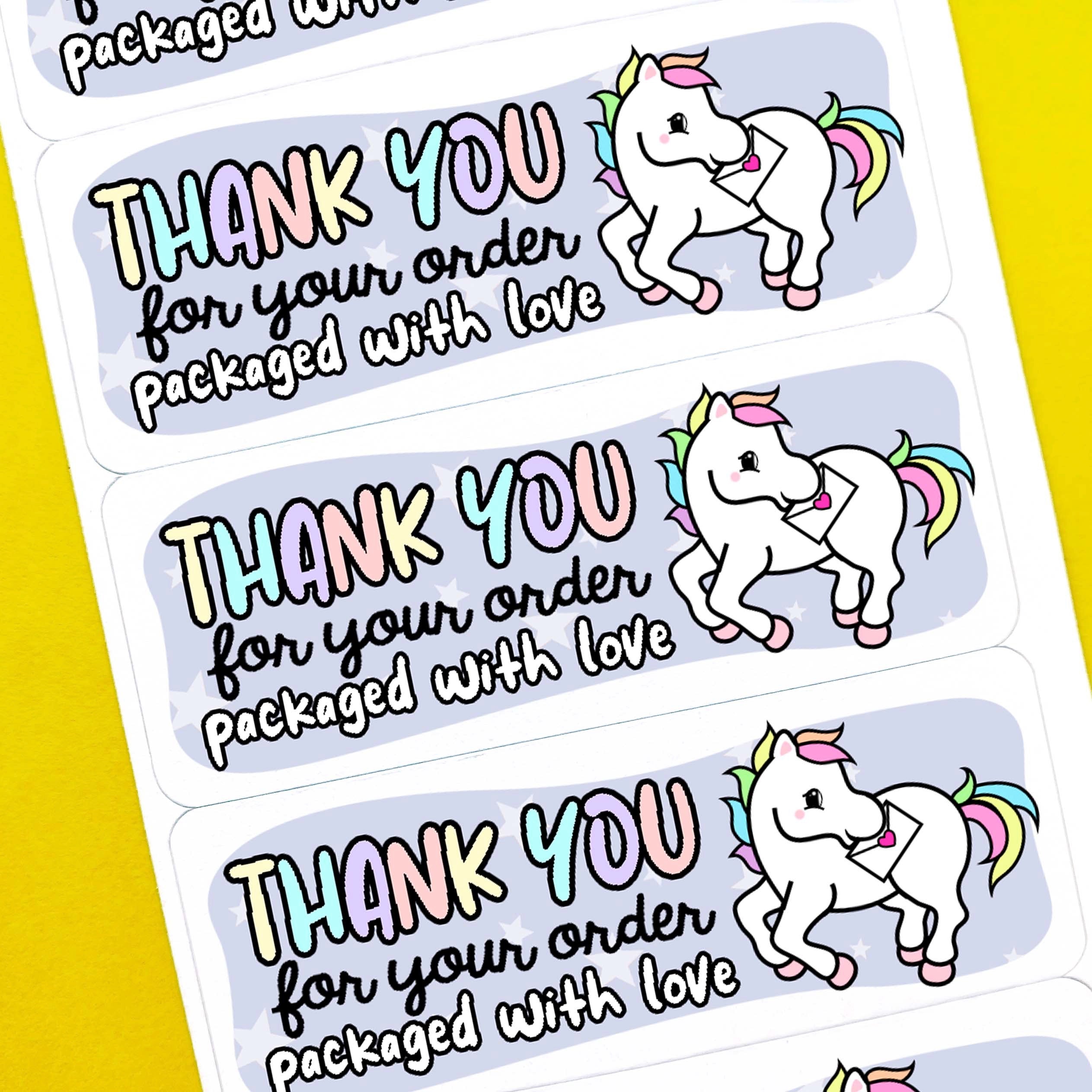 Unicorn Thank You Stickers