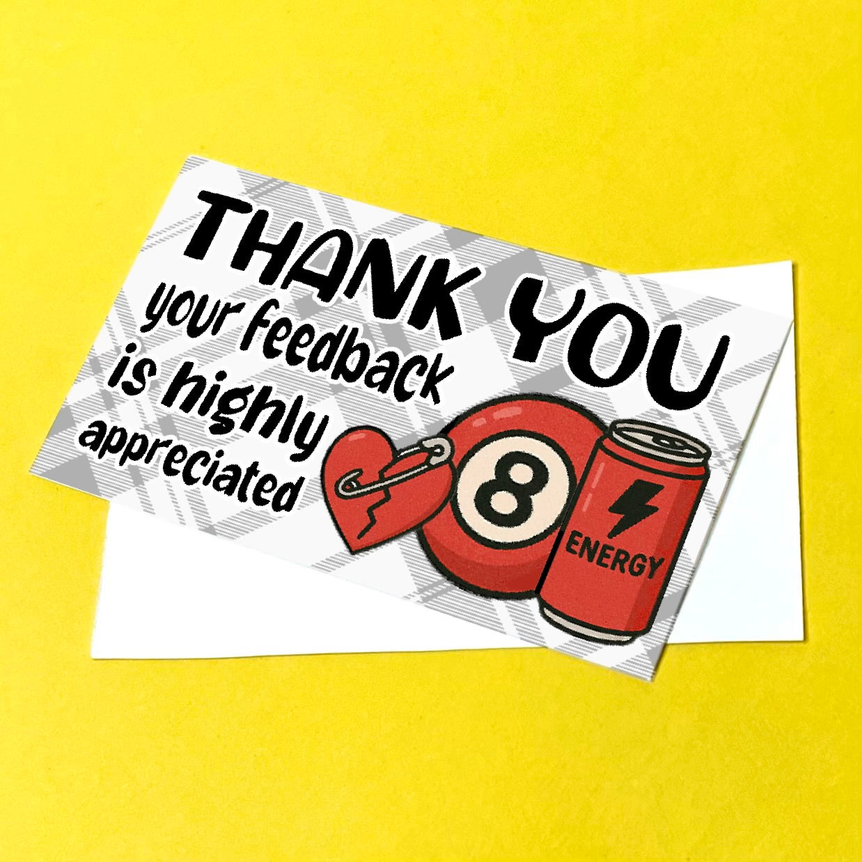 8 Ball Grunge Thank You Note Cards