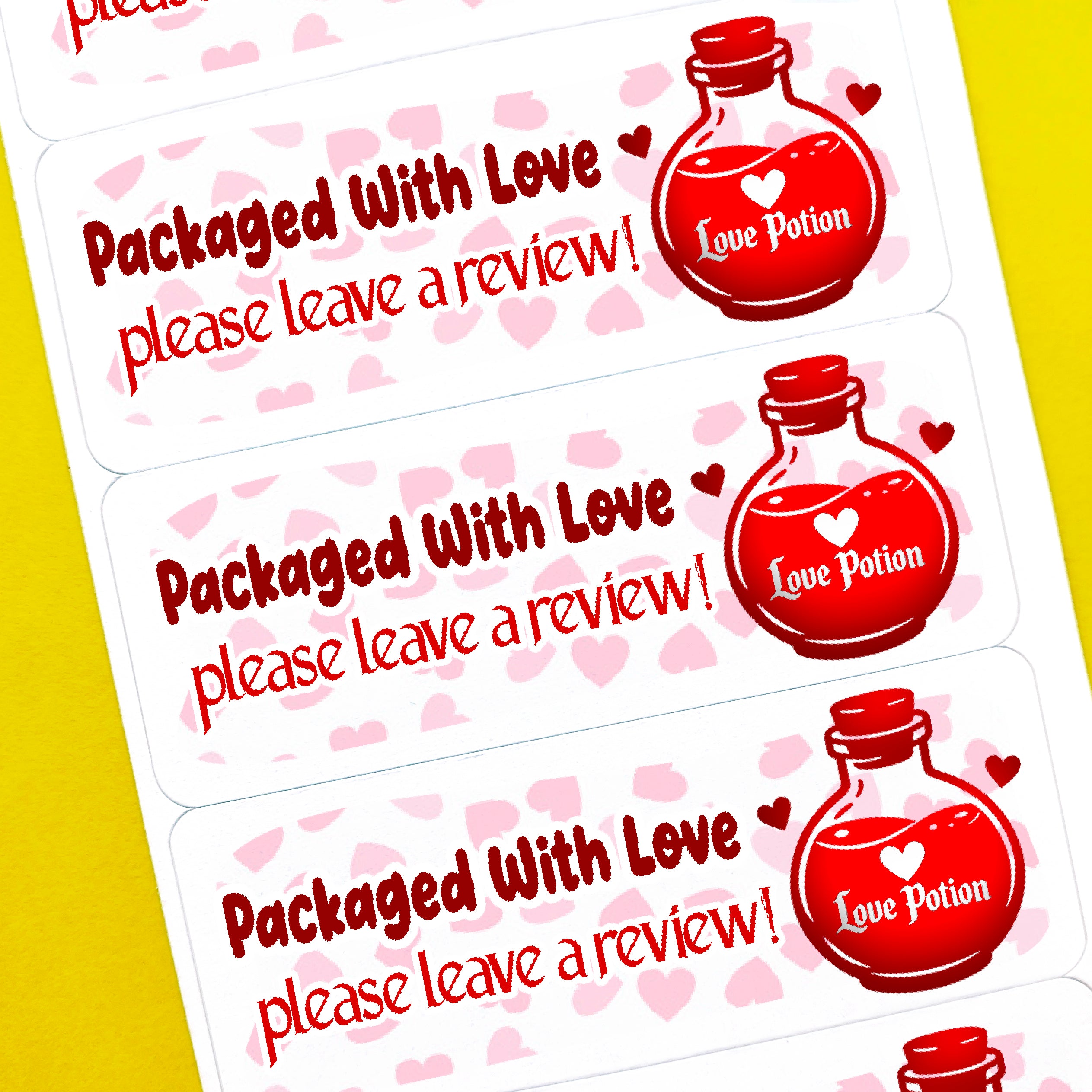 Love Potion Packaged With Love Stickers