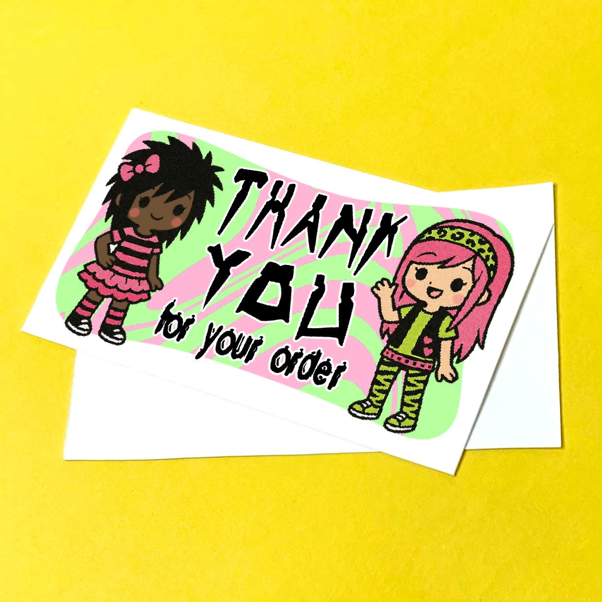 Emo/Scene Girls Thank You Note Cards