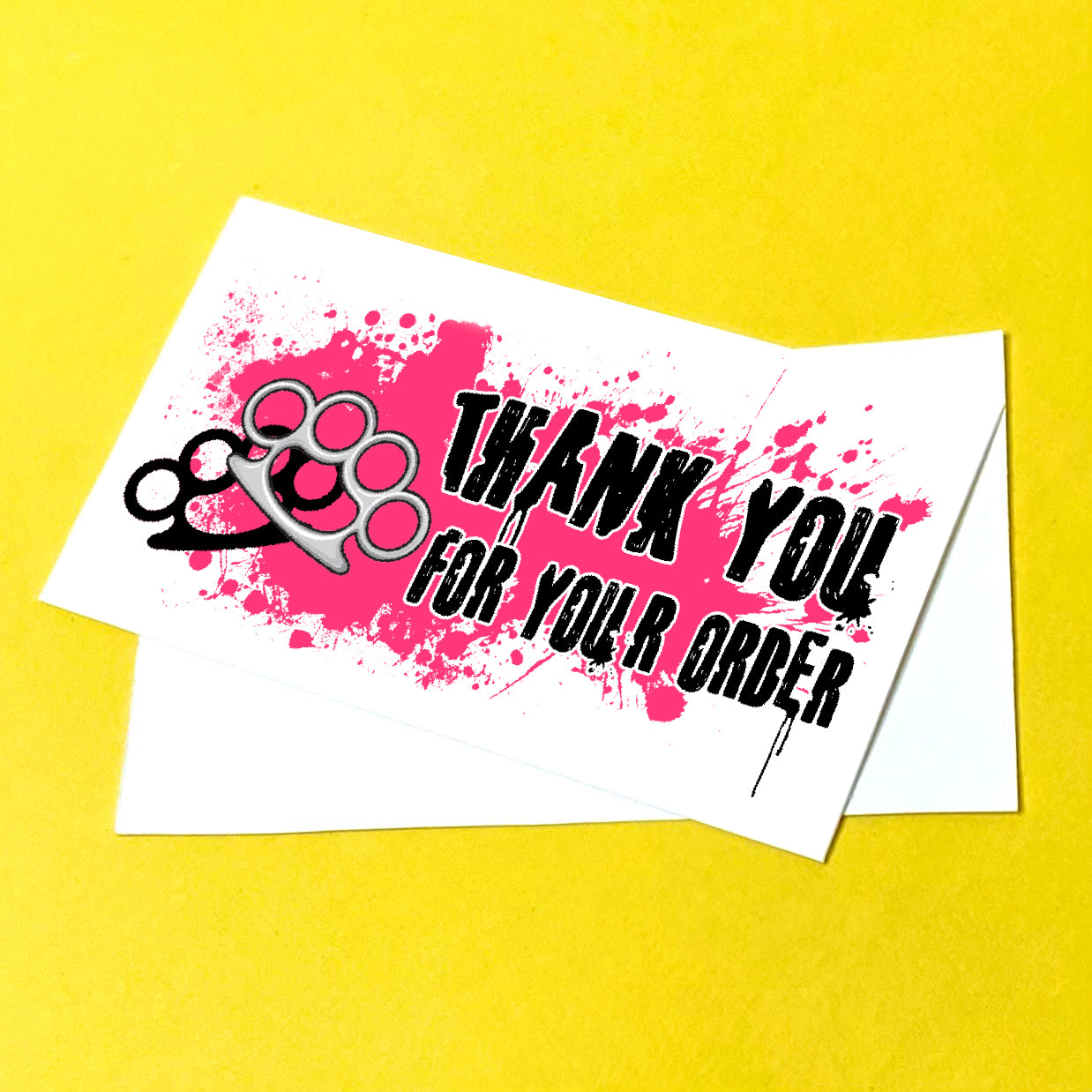 Brass Knuckles Thank You Note Cards