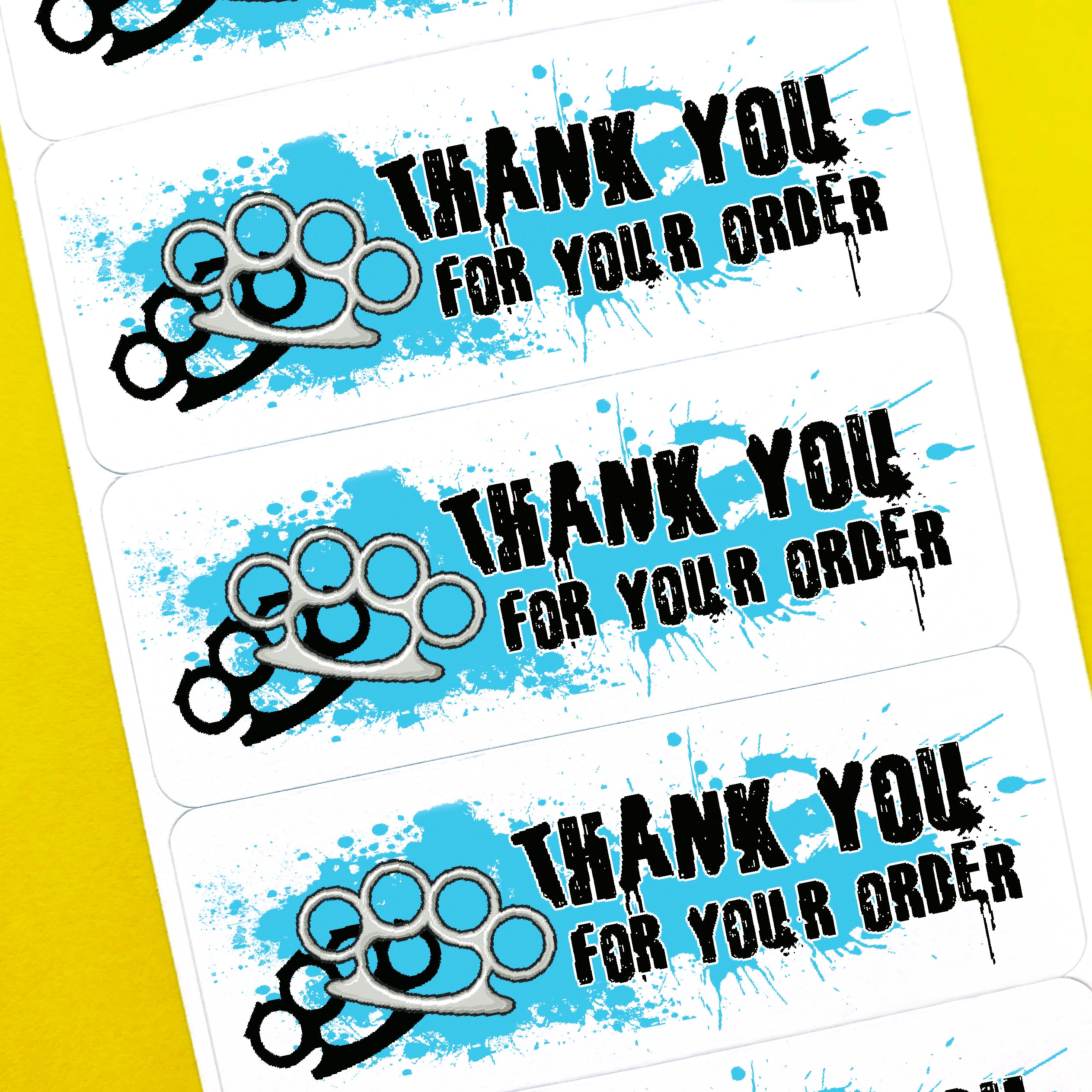 Brass Knuckles Thank You Stickers